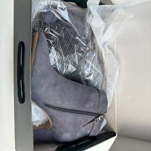 Lauren By Ralph Lauren Brin Gray Suede Ankle Boots Heels Size 8 B NWB - Picture 9 of 11